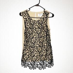 Lela Rose Neiman Marcus Target black crochet lace overlay sleeveless top Small